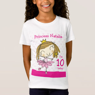 GIRL T-SHIRT Age 10 princess 10th Birthday