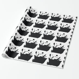 Girl taking bath design wrapping paper