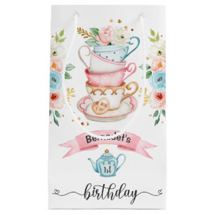 Girl Tea Party Birthday Small Gift Bag