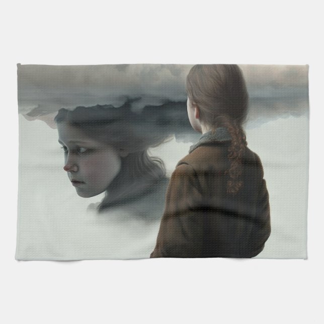 girl tea towel (Horizontal)