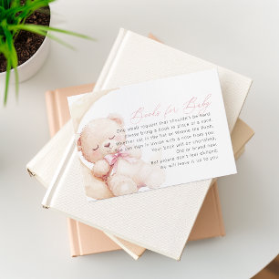 Girl Teddy Bear Books For Baby Baby Shower Enclosure Card
