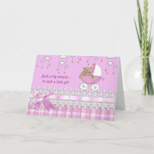 Girl Teddy Bear In Buggy Card