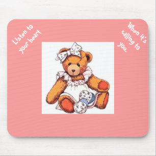 Girl Teddy Bear Mouse Mat