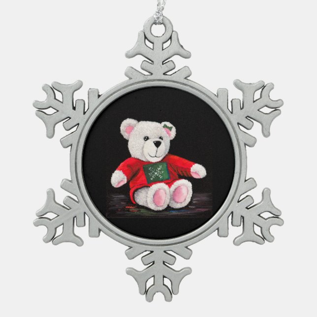 Girl Teddybear Christmas Ornament (Front)