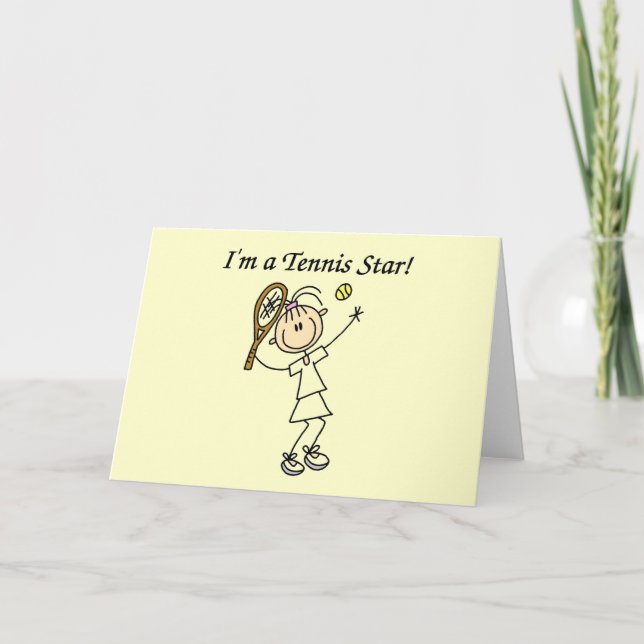 Girl Tennis Star T-shirts and Gifts Card (Front)