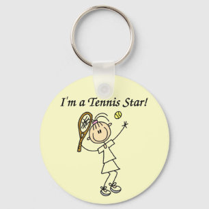 Girl Tennis Star T-shirts and Gifts Key Ring