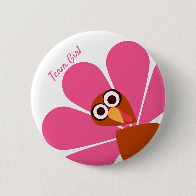 Girl Thanksgiving Gender Reveal 6 Cm Round Badge (Front)