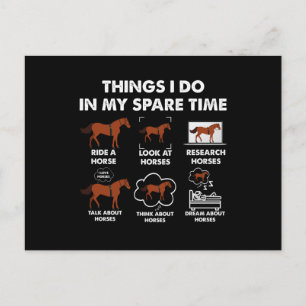 Girl Things I Do In My Spare Time Funny Horse Postcard