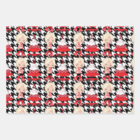 Girl Tree/Red Wagon Plaid Christmas Wrapping Paper