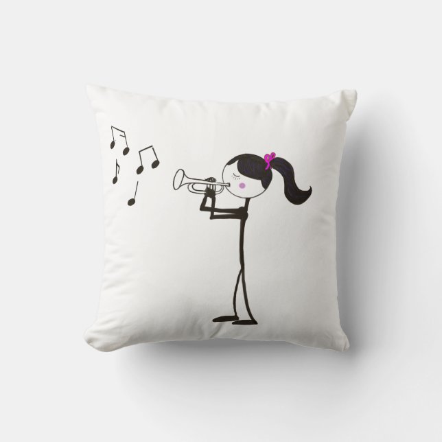 Girl Trumpet Player Cushion (Front)