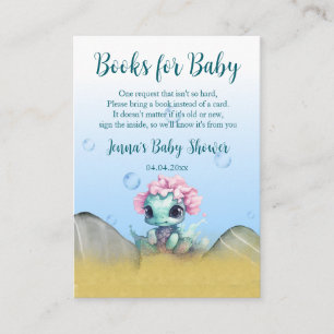 Girl Turtle QR Code Baby Shower Enclosure Card