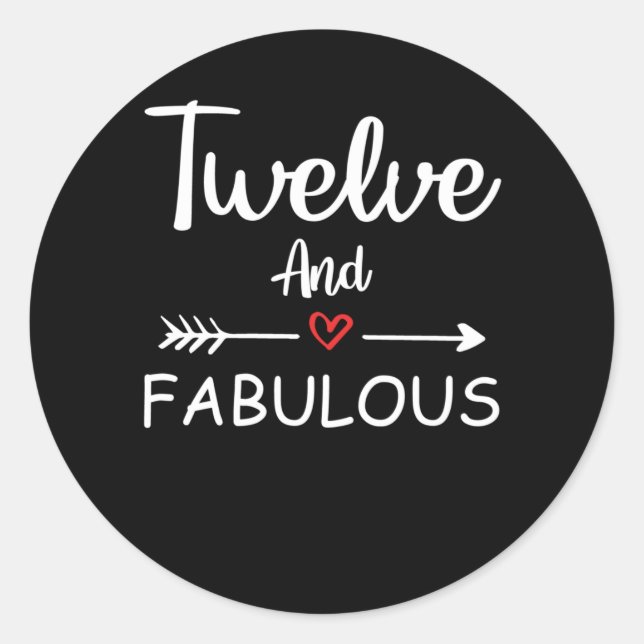 Girl Twelfth Birthday 12 Year Old Birthday Girl Classic Round Sticker (Front)