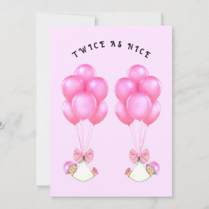 Girl Twins Baby Shower Invitation