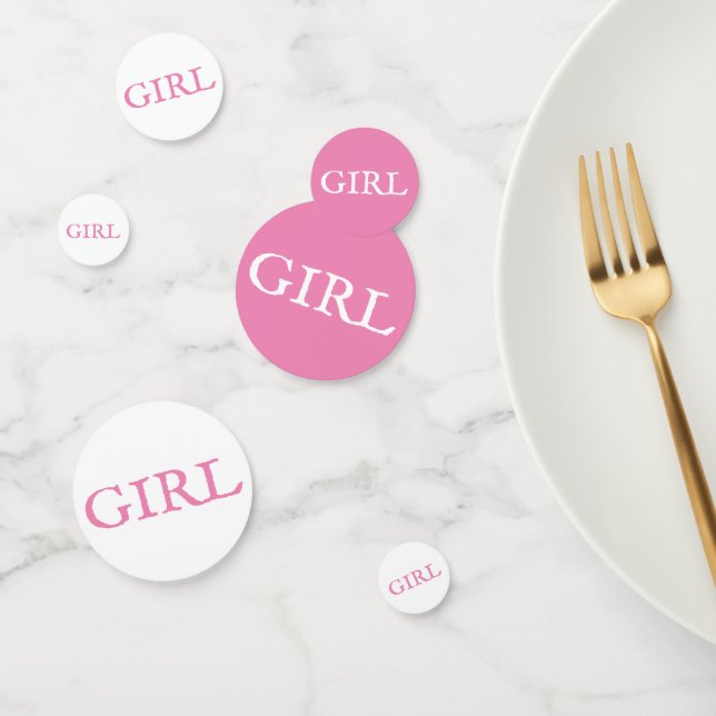 Girl Typography Pink Baby Girl Baby Shower Confetti (Group)