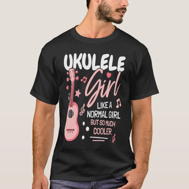 Girl Ukulele Player I Women Ukulele I Daughter Uku T-Shirt (Front)
