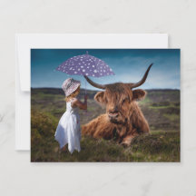 Girl Umbrella Bull Photography Postcrossing