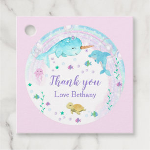 Girl Under the Sea Square Favour Tags