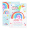 Girl Unicorn and Rainbow Birthday Invitation
