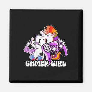 Girl Unicorn Gaming Cute Video Game Lover Cool Magnet