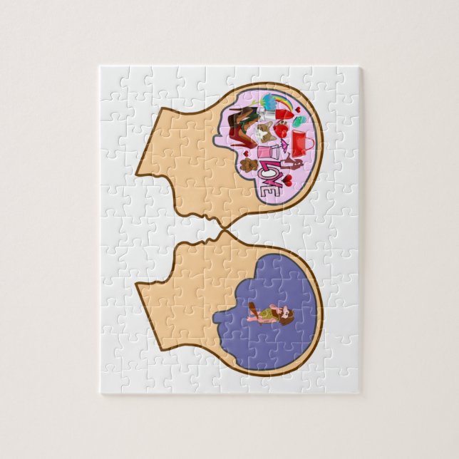 Girl V Guy funny design - Customisable Jigsaw Puzzle (Vertical)
