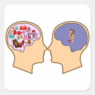 Girl V Guy funny design - Customisable Square Sticker
