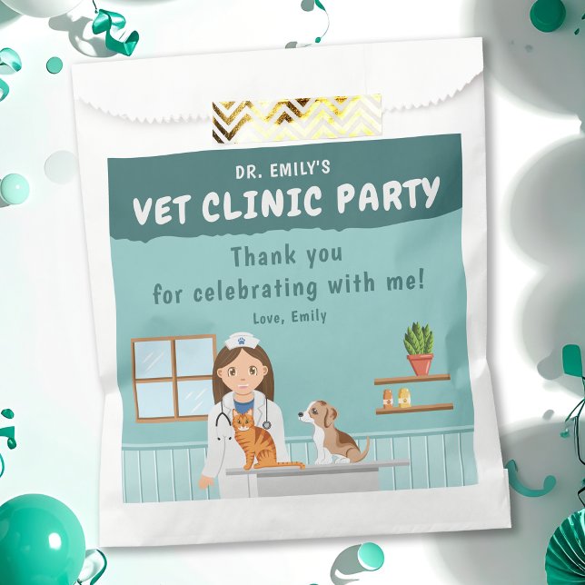 Girl Veterinarian Animal Clinic Birthday Thank You Favour Bags (Creator Uploaded)