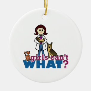 Girl Veterinarian Ceramic Tree Decoration