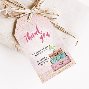 Girl Vintage Adventure Begin Baby Shower Favour Ta Gift Tags