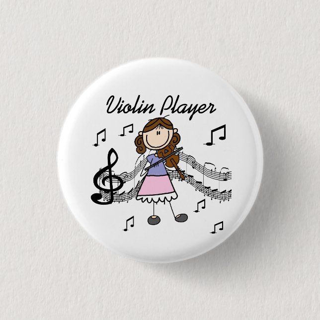 Girl Violin Player Button (Front)