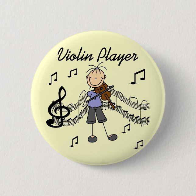 Girl Violin Player Tshirts and Gifts 6 Cm Round Badge (Front)