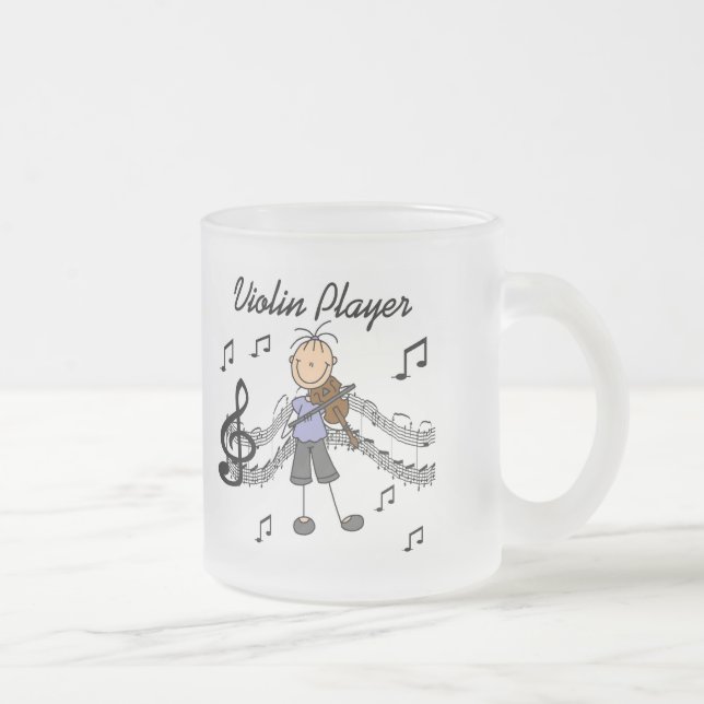 Girl Violin Player Tshirts and Gifts Frosted Glass Coffee Mug (Right)