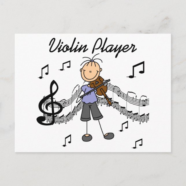 Girl Violin Player Tshirts and Gifts Postcard (Front)