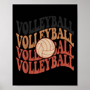 Girl Volleyball T Shirt Teen Women Mum Cute Groovy Poster
