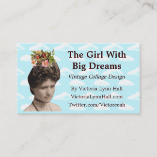 Girl W/ Big Dreams Vintage Custom Business Cards