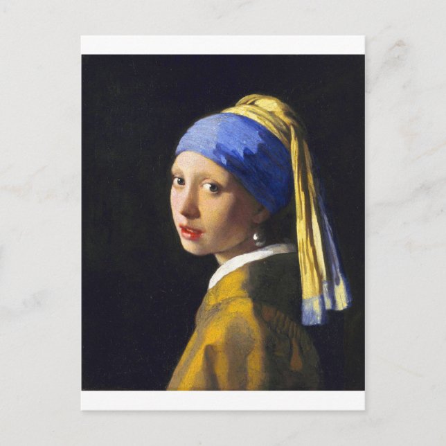 Girl w Pearl Earring ~ Vermeer Postcard (Front)