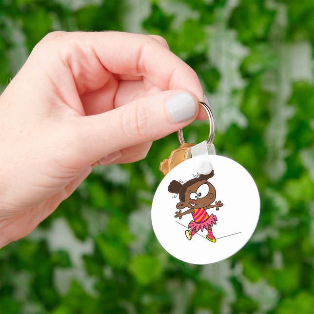 Girl Walking A Tightrope Key Ring (Creator Uploaded)