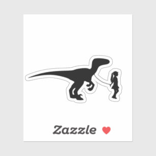 Girl Walking Her Pet Dinosaur Funny Gag Gift