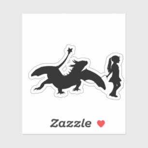Girl Walking Her Pet Dragon Funny Gag Gift