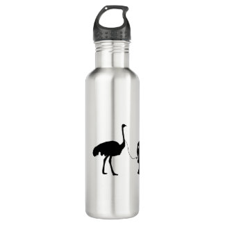 Girl Walking Her Pet Ostrich Funny Gag Gift Idea 710 Ml Water Bottle
