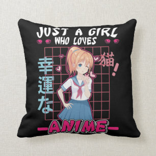 Girl Watching Anime lover Otaku Japanese Art Cushion