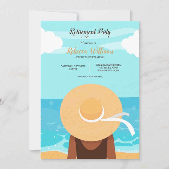 Girl Watching The Sea Invitation (Front)