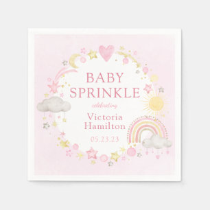Girl Watercolor Rainbow Baby Sprinkle Napkin