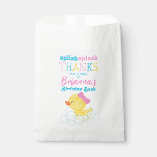 Girl Watercolor Rubber Duck Birthday Favour Bags