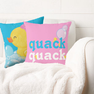 Girl Watercolor Rubber Duck Double Sided Cushion