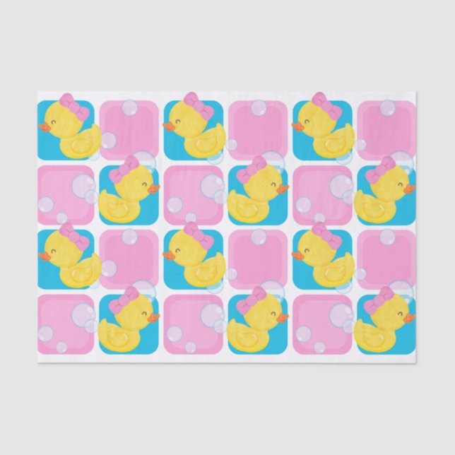 Girl Watercolor Rubber Ducky Tissue Paper (Front)