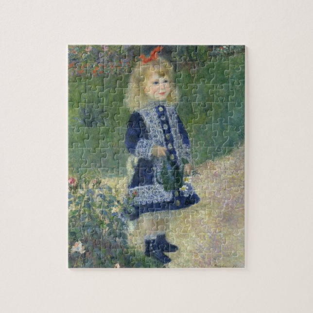 Girl Watering Can Renoir Impressionist Painting Jigsaw Puzzle (Vertical)