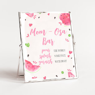 Girl Watermelon Baby Shower Mum Osa Bar Sign