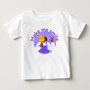 Girl Waving and Smiling Purple Baby T-Shirt