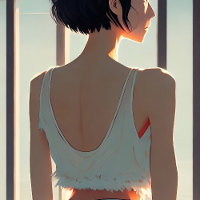 Girl wearing a mezzanine shorts anime illustration