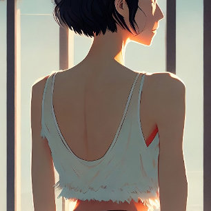 Girl wearing a mezzanine shorts anime illustration poster